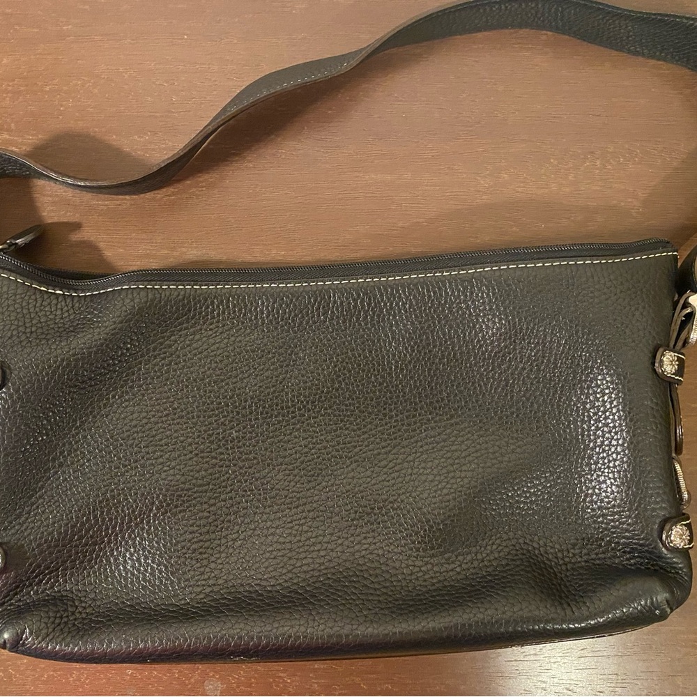 Brighton Black Leather Shoulder Bag with Matte Finish